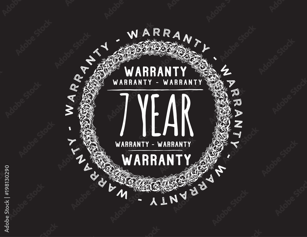 Fototapeta premium 7 years warranty icon vintage rubber stamp guarantee