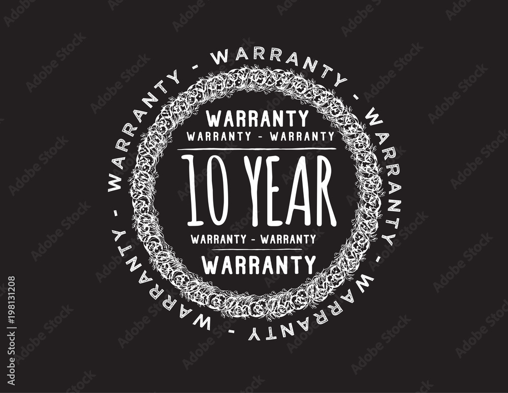 Fototapeta premium 10 years warranty icon vintage rubber stamp guarantee