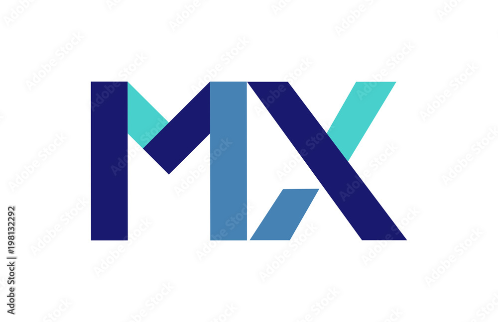 MX Ribbon Letter Logo MX Ribbon Letter Logo