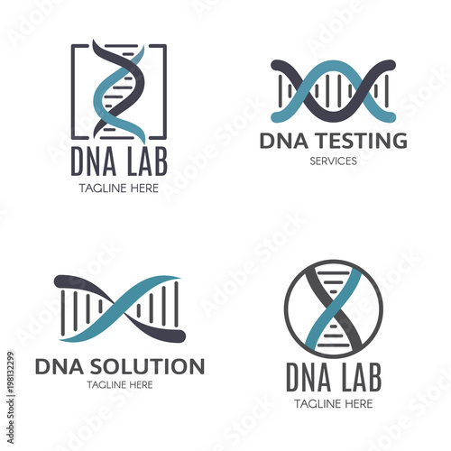 Set of logo with DNA and a place for text.