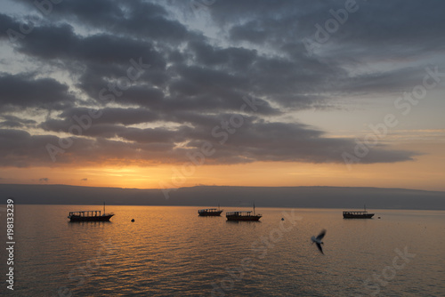 Foto Sunrise over the Sea of Galilee