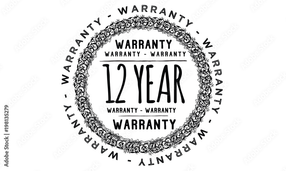 Fototapeta premium 12 years warranty icon vintage rubber stamp guarantee