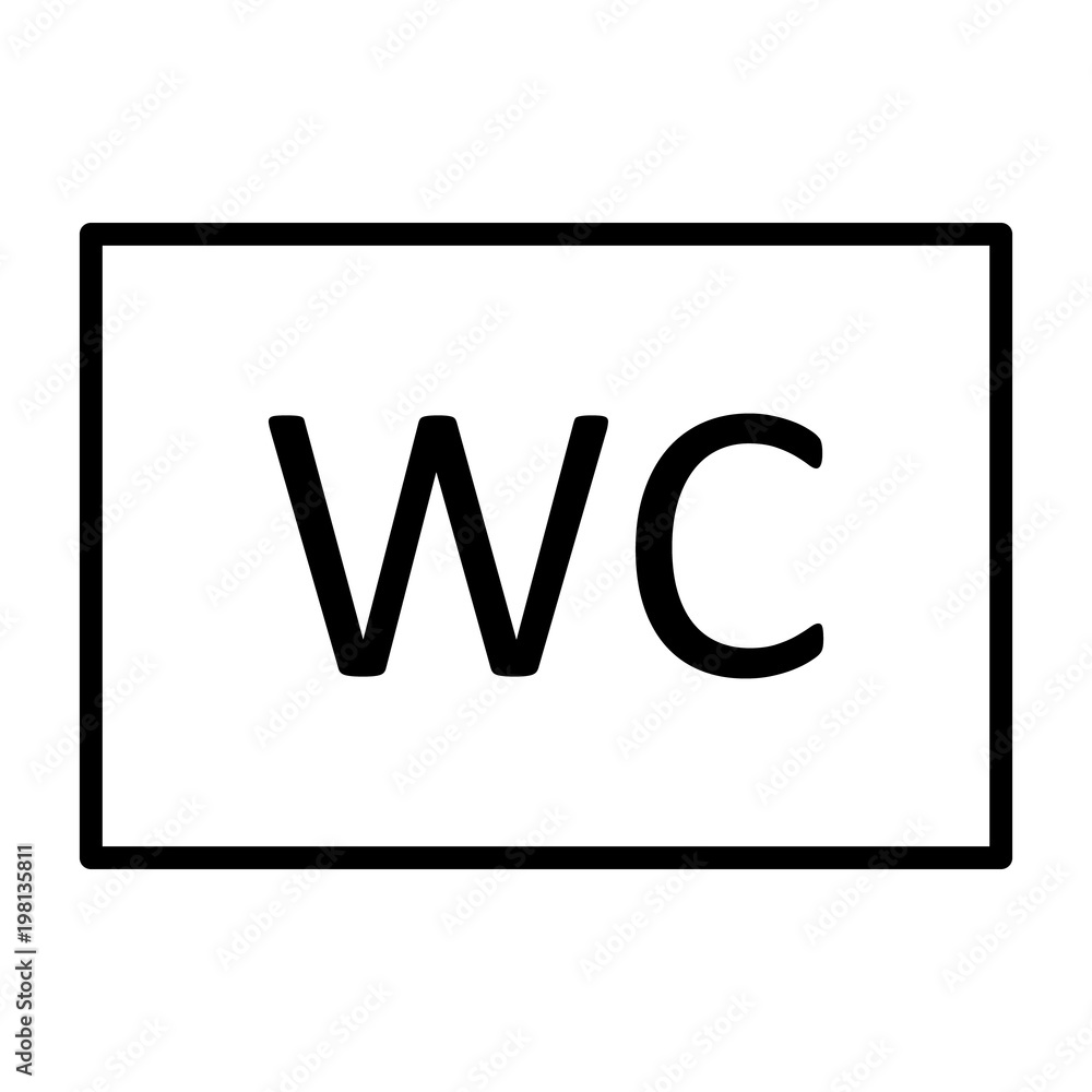 WC / Toilet Line Icon. Vector Simple Minimal 96x96 Pictogram WC / Toilet Line Icon. Vector Simple Minimal 96x96 Pictogram