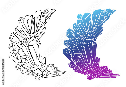 Contour crescent of crystals