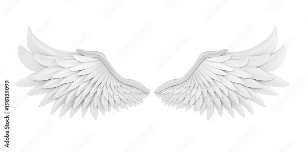 White Angel Wings Isolated ilustración de Stock | Adobe Stock