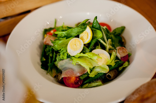 salad with fish and eggs