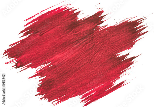 Red watercolor texture paint stain brush stroke