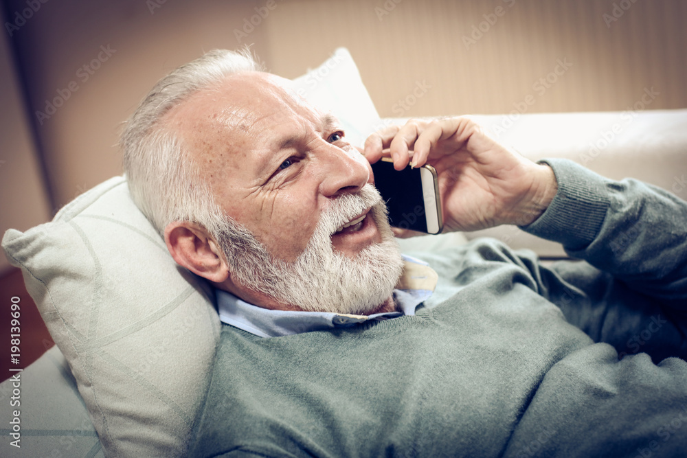 Obraz premium Talk on mobile phone.