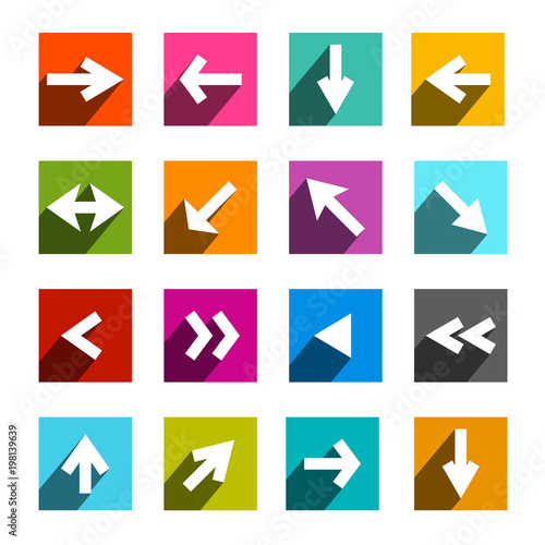Free Download Vector Arrow Icon. Colorful Flat Design Arrows Set. - GFXLoad