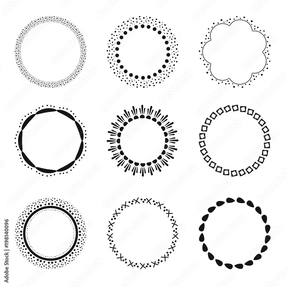 Abstract round frames and shapes set. Vector illustration. Abstract round frames and shapes set. Vector illustration.