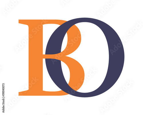 BO initial alphabet typography typeface typeset logotype alphabet image vector icon