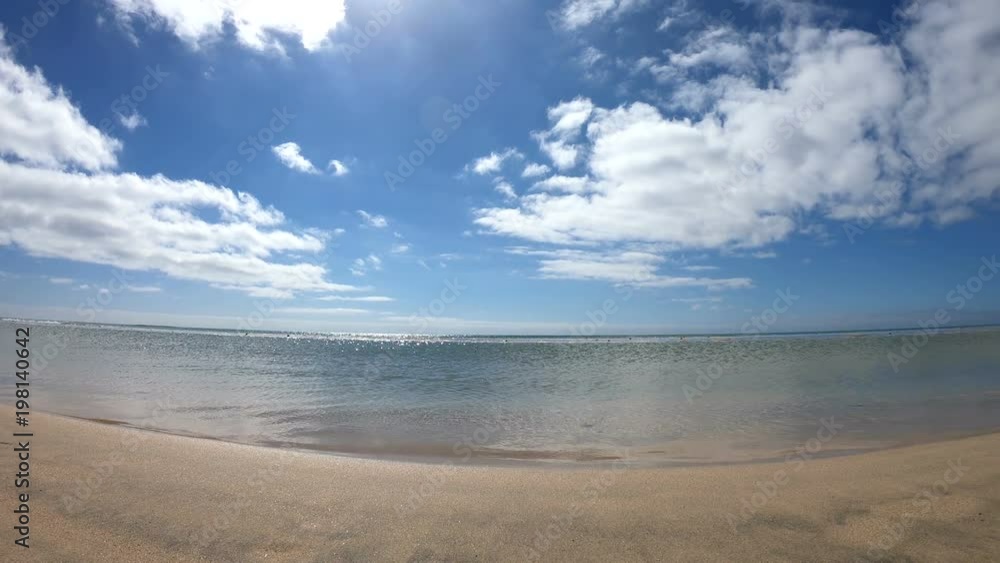 Schwenk über Strand, Meer und Himmel, Traumstrand, Strand von Sotavento im Naturpark Jandía, Fuerteventura, Strandurlaub, 4K Schwenk über Strand, Meer und Himmel, Traumstrand, Strand von Sotavento im Naturpark Jandía, Fuerteventura, Strandurlaub, 4K