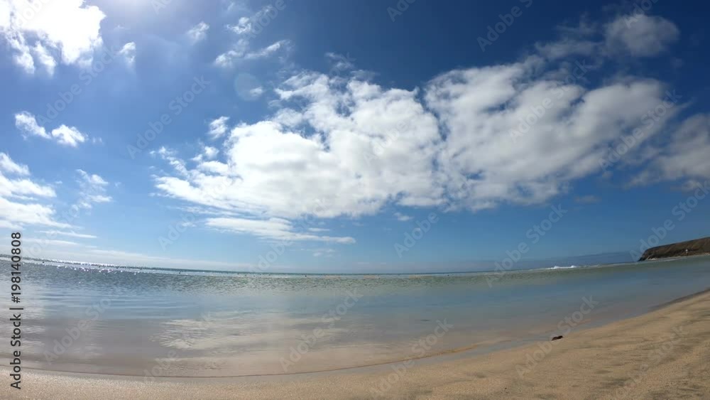 Schwenk über Strand, Meer und Himmel, Traumstrand, Strand von Sotavento im Naturpark Jandía, Fuerteventura, Strandurlaub, 4K Schwenk über Strand, Meer und Himmel, Traumstrand, Strand von Sotavento im Naturpark Jandía, Fuerteventura, Strandurlaub, 4K