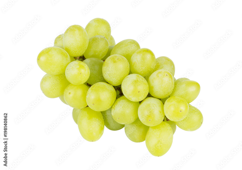 bunch of green grapes isolated on the white background bunch of green grapes isolated on the white background