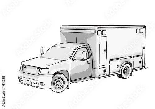 outline ambulance car vector