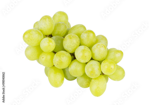 bunch of green grapes isolated on the white background