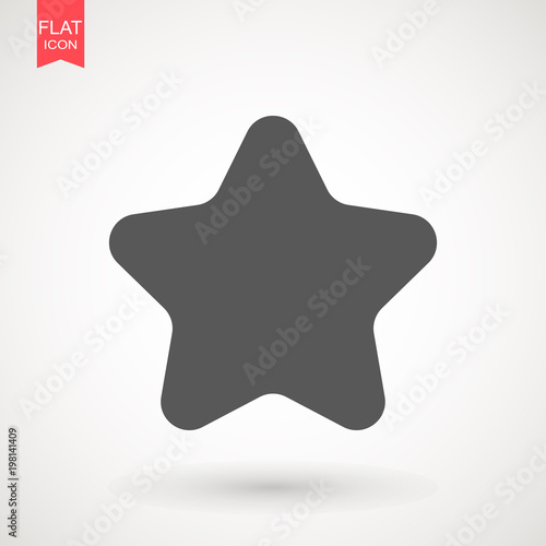 Round star vector icon   grey favorite web symbol. Star Icon vector. Simple flat symbol. Perfect pictogram illustration on white background