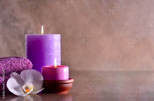 Spa background with burning candles