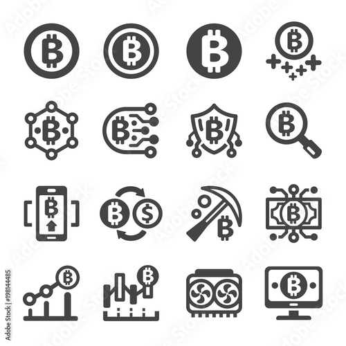 crypto currency,bitcon icon set
