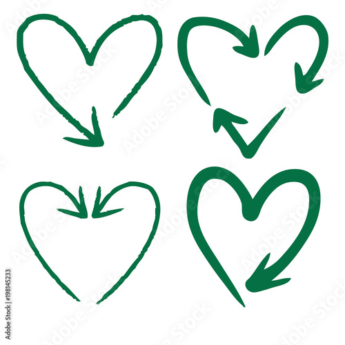 set of heart shaped arrow