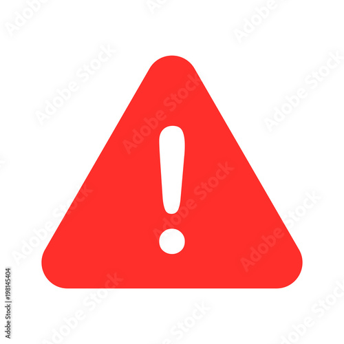 caution,exclamation mark sign red white color vector