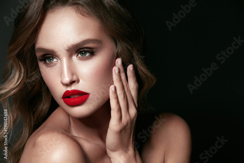 Makeup Beauty Woman. Portrait Of Female With Beautiful Face.