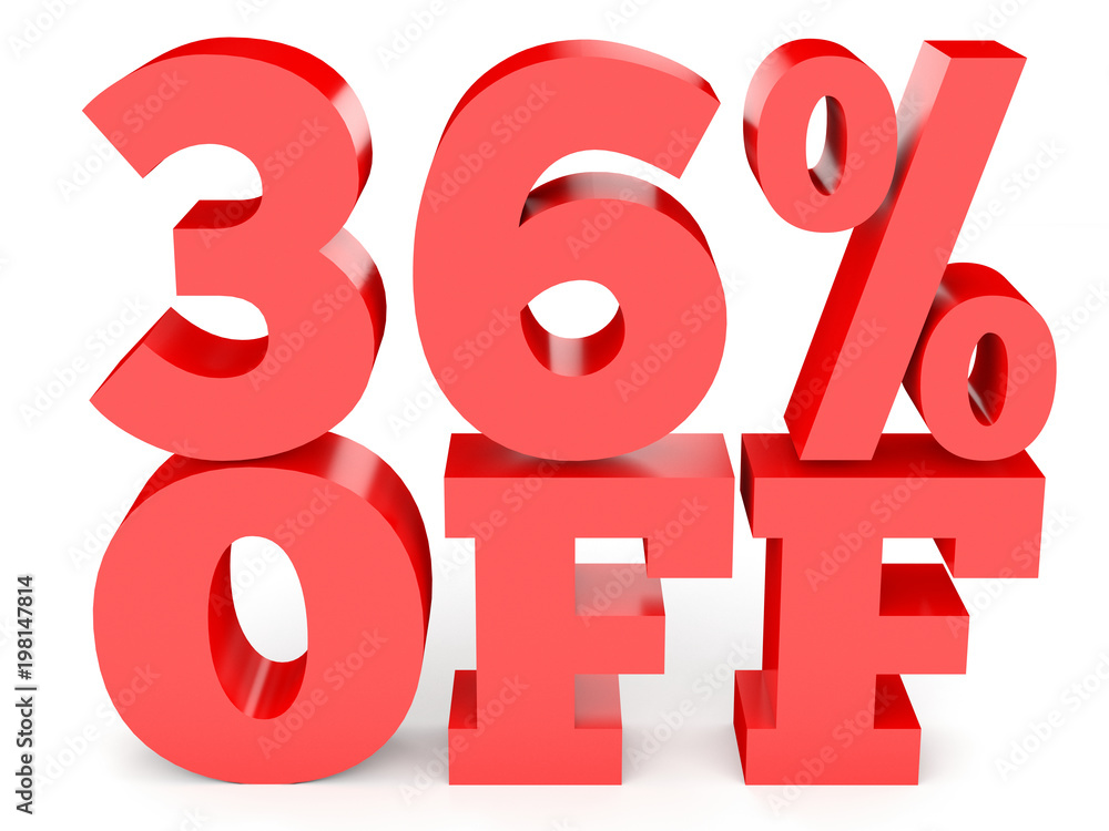 Thirty six percent off. Discount 36 %. Thirty six percent off. Discount 36 %.