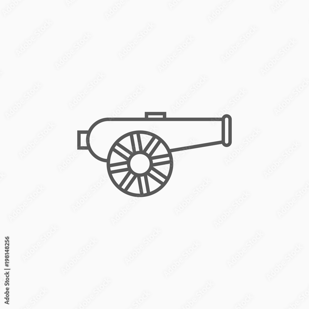 Fototapeta premium cannon icon, artillery vector