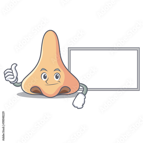 Thumbs up with board nose character cartoon style