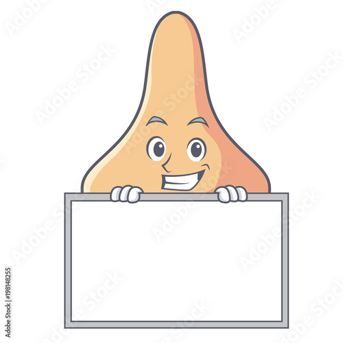 Grinning with board nose character cartoon style
