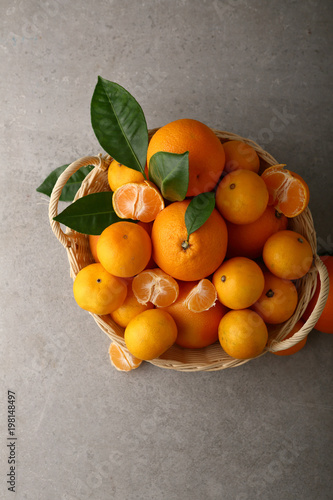 Sweet fruits in basket
