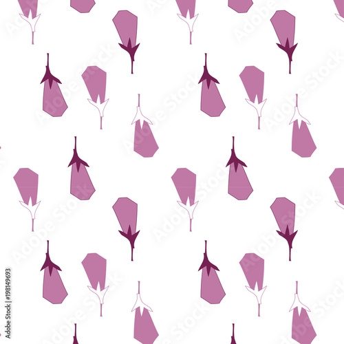 Pattern with violet Eggplants