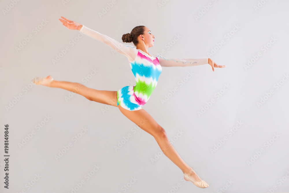 Gymnast is jumping Gymnast is jumping