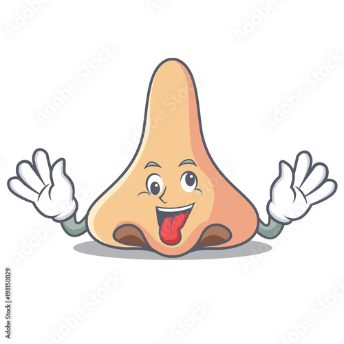 Crazy nose mascot cartoon style