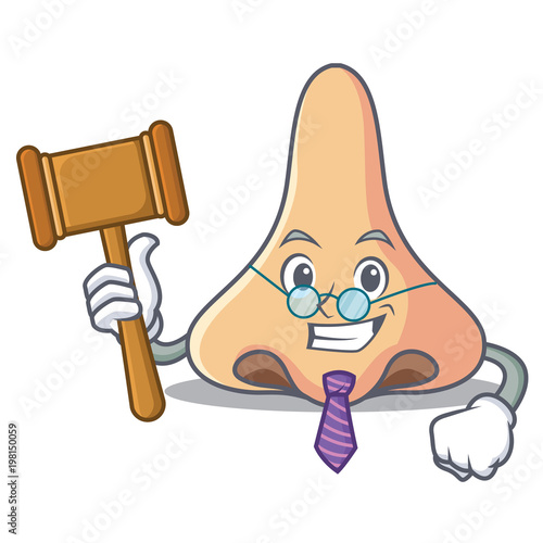 Judge nose mascot cartoon style