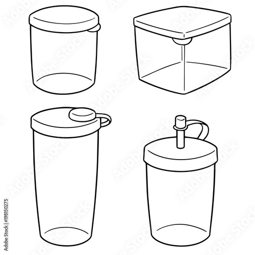 vector set of plastic container