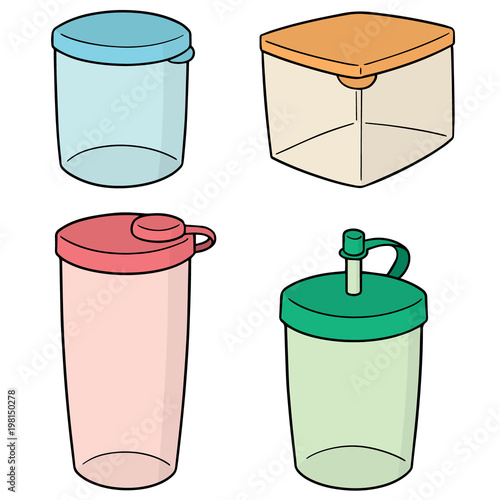 vector set of plastic container