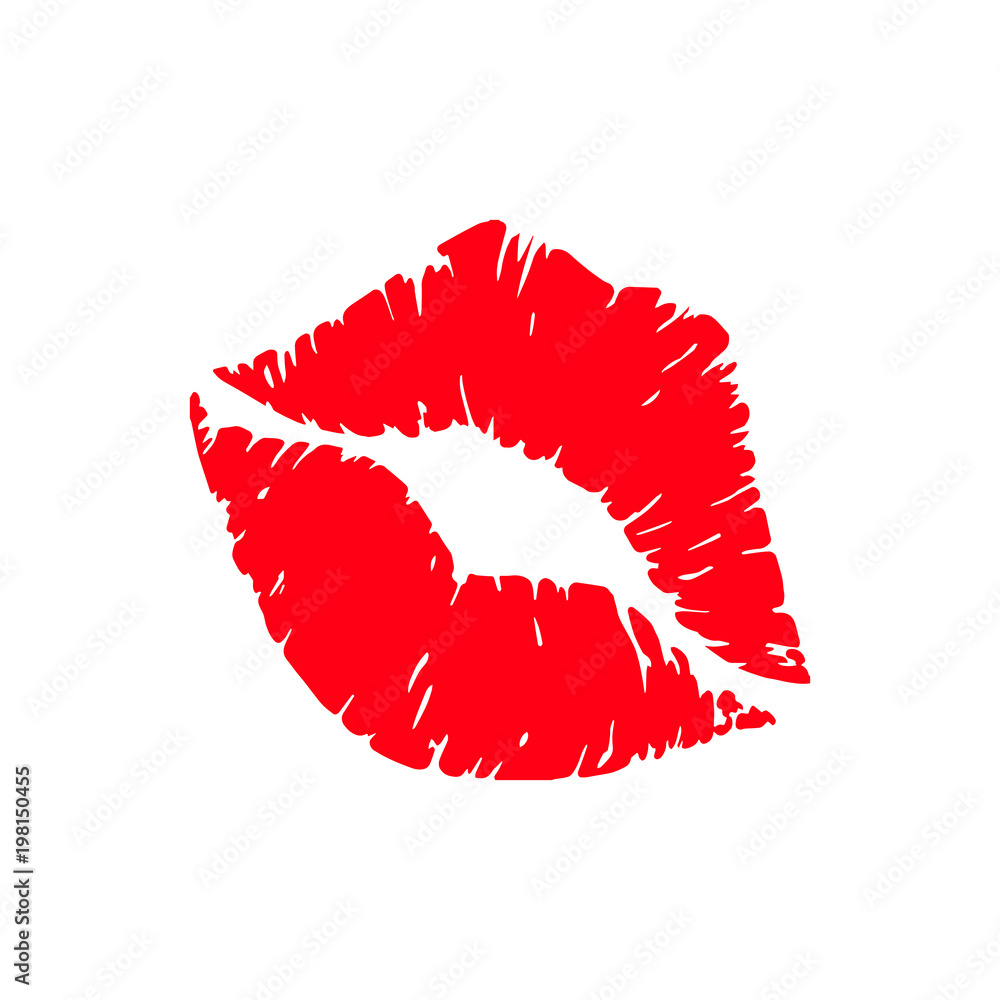 Print of lips kiss vector background Stock 벡터 | Adobe Stock
