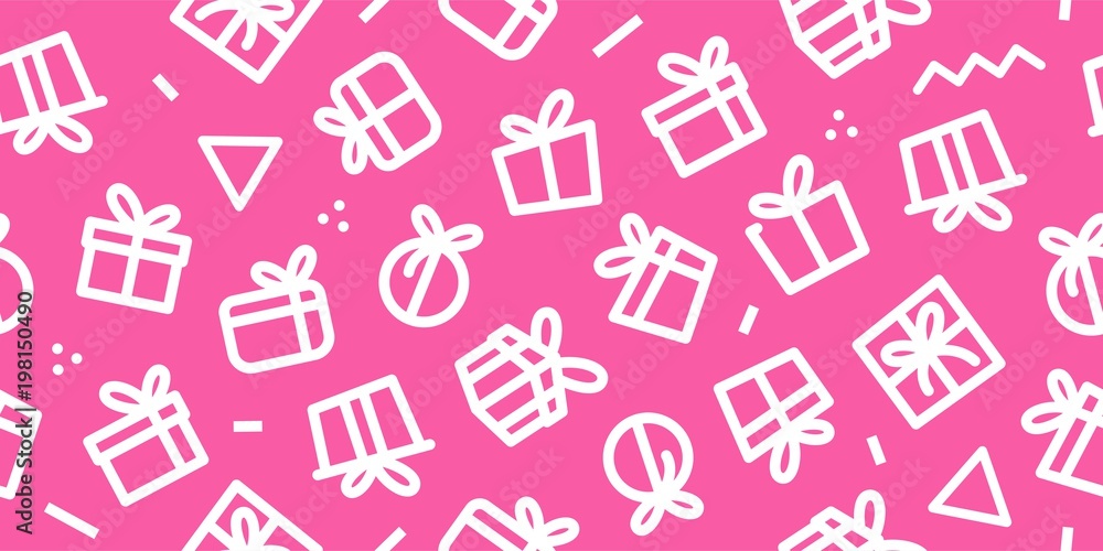 gift seamless pattern vector pink background gift seamless pattern vector pink background