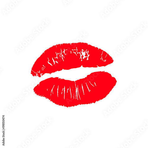 Print of lips kiss vector background