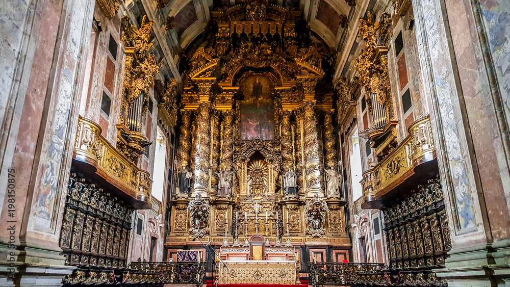 Interior of Porto Cathedral (Se do Porto). Portugal