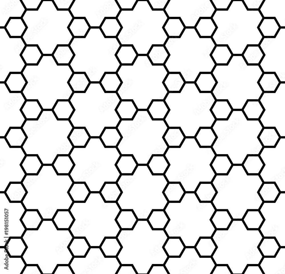 Seamless Simple Geometric Pattern Hexagonal Stars Stock Vector Adobe