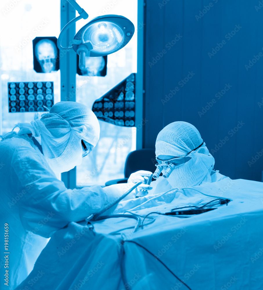 real brain surgery, blue toning real brain surgery, blue toning