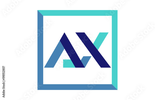 AX Square Ribbon Letter Logo