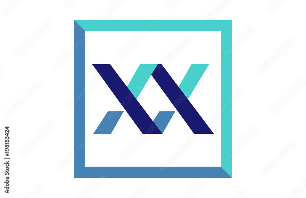 XX Square Ribbon Letter Logo XX Square Ribbon Letter Logo