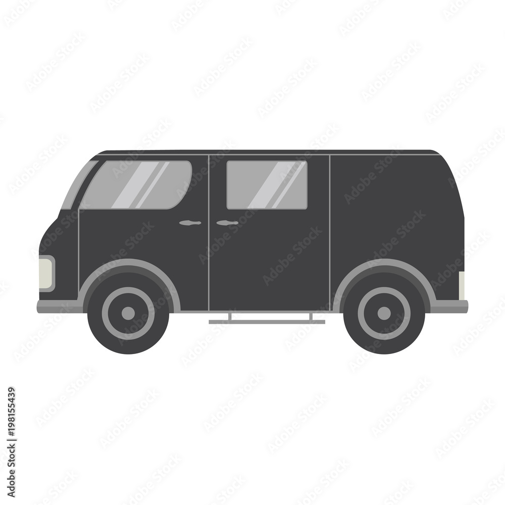  Vector flat with the image of the tourist van car.Flat a retro a vehicle  for travel. Vintage bus. An element for design of the website of travel, delivery of goods, an infographics element. 
