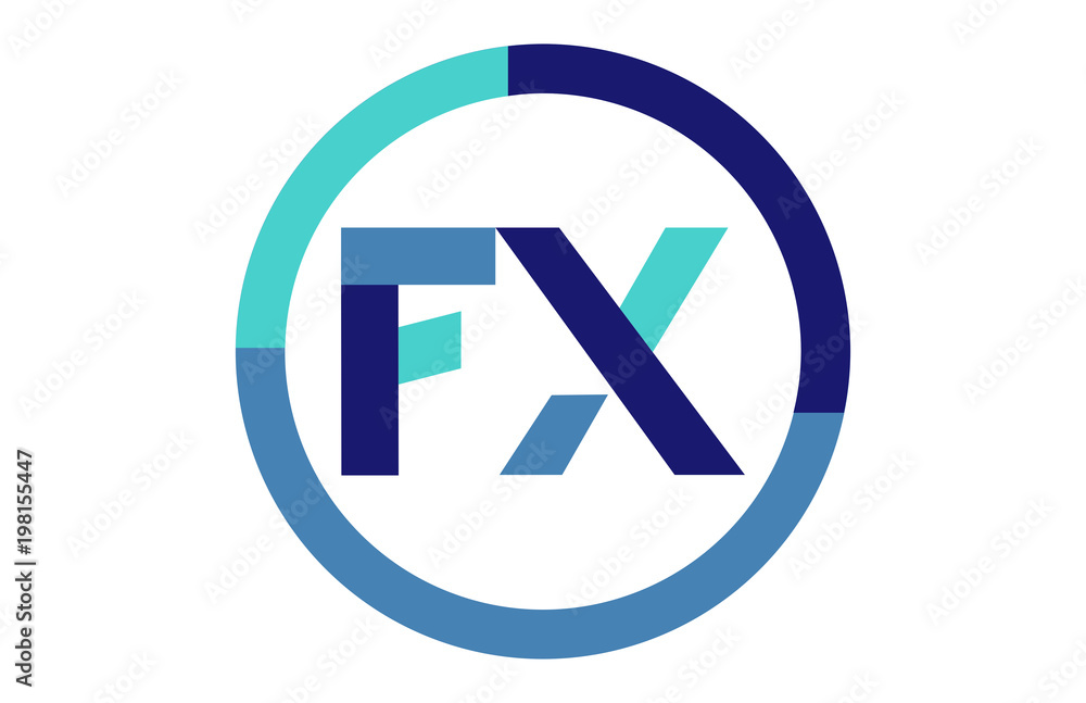 FX Global Blue Ribbon letter Logo FX Global Blue Ribbon letter Logo