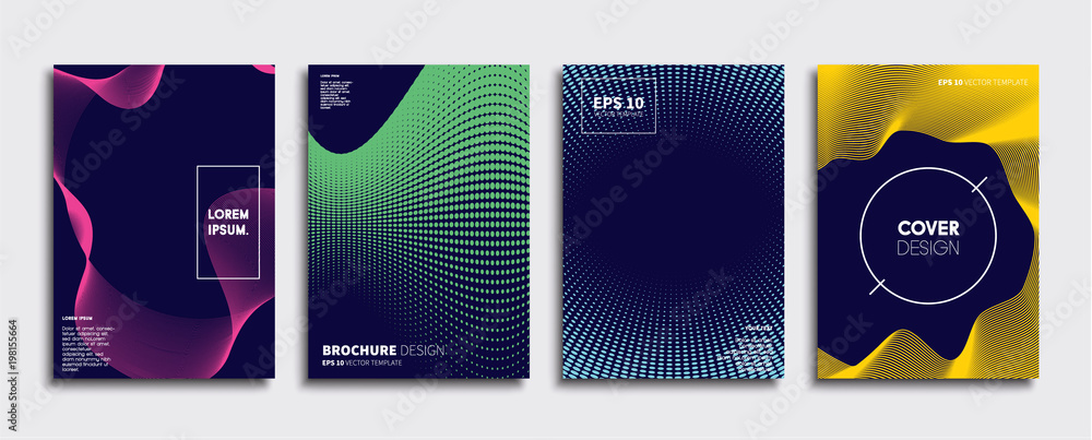 Vector cover designs. Future Poster template. Smartphone modern background set.