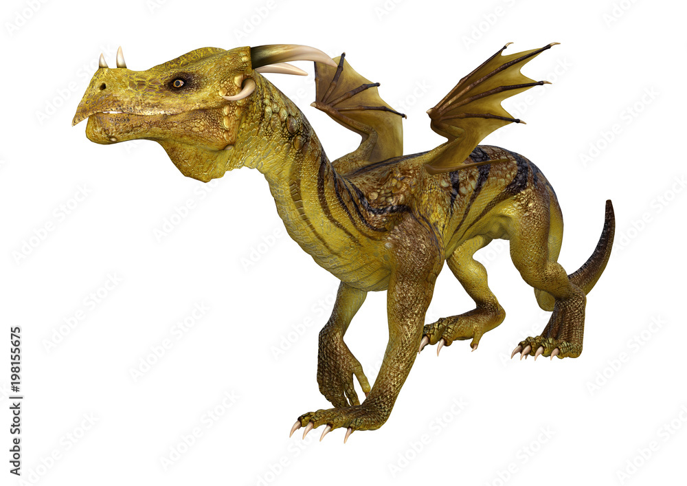 Fototapeta premium 3D renderowania Fantasy Dragon na białym tle