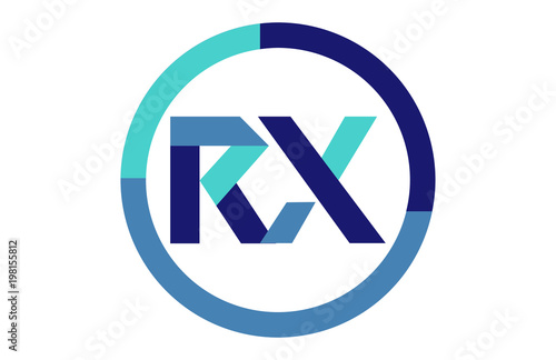 Free Download RX Global Blue Ribbon letter Logo - GFXLoad